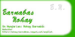 barnabas mohay business card
