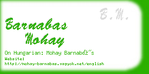 barnabas mohay business card